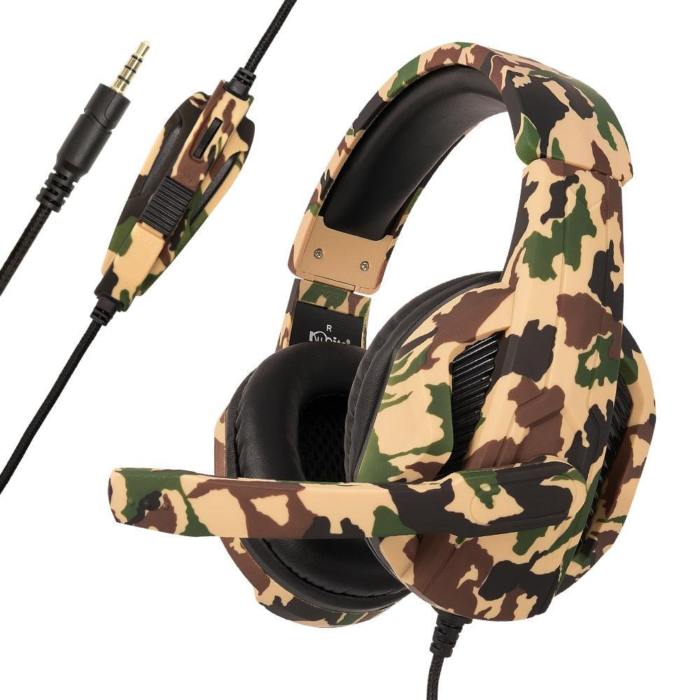 Trending Gaming Headset - Wired Camouflage Earphone Game Headphone with Microphone Stereo Sound Bass for PC Gamer/Laptop/Phone/PS4 (AH)(F49)
