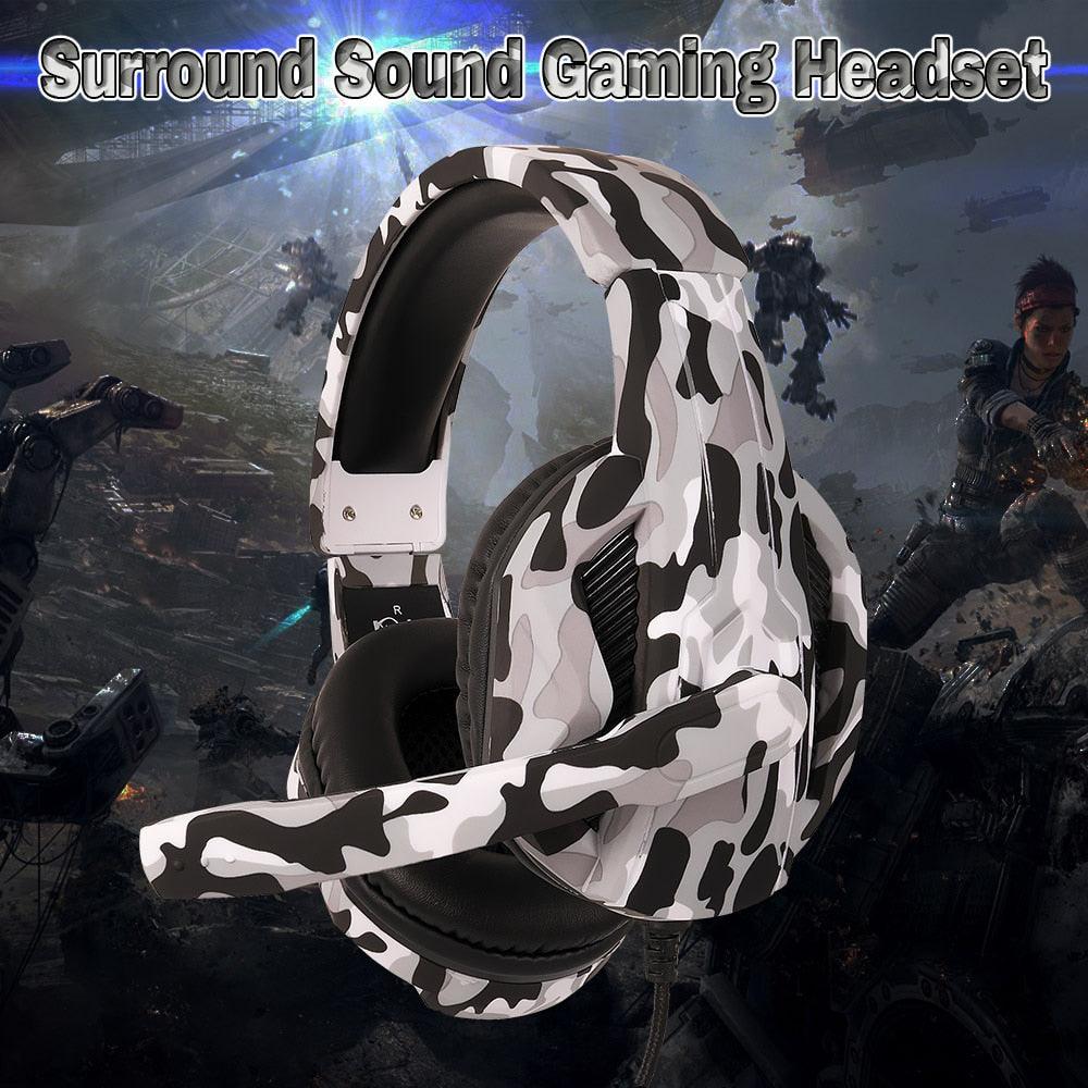Trending Gaming Headset - Wired Camouflage Earphone Game Headphone with Microphone Stereo Sound Bass for PC Gamer/Laptop/Phone/PS4 (AH)(F49)