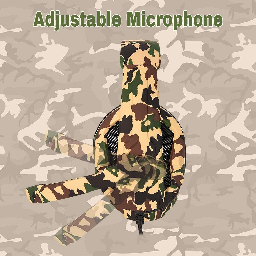 Trending Gaming Headset - Wired Camouflage Earphone Game Headphone with Microphone Stereo Sound Bass for PC Gamer/Laptop/Phone/PS4 (AH)(F49)