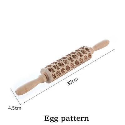 Christmas Deer Cartoon Baking Rolling pin Cake Biscuit Fondant Dough Engraved Roller - Fortune Cookies - Cookie Day(D61)(AK4)(AK2)