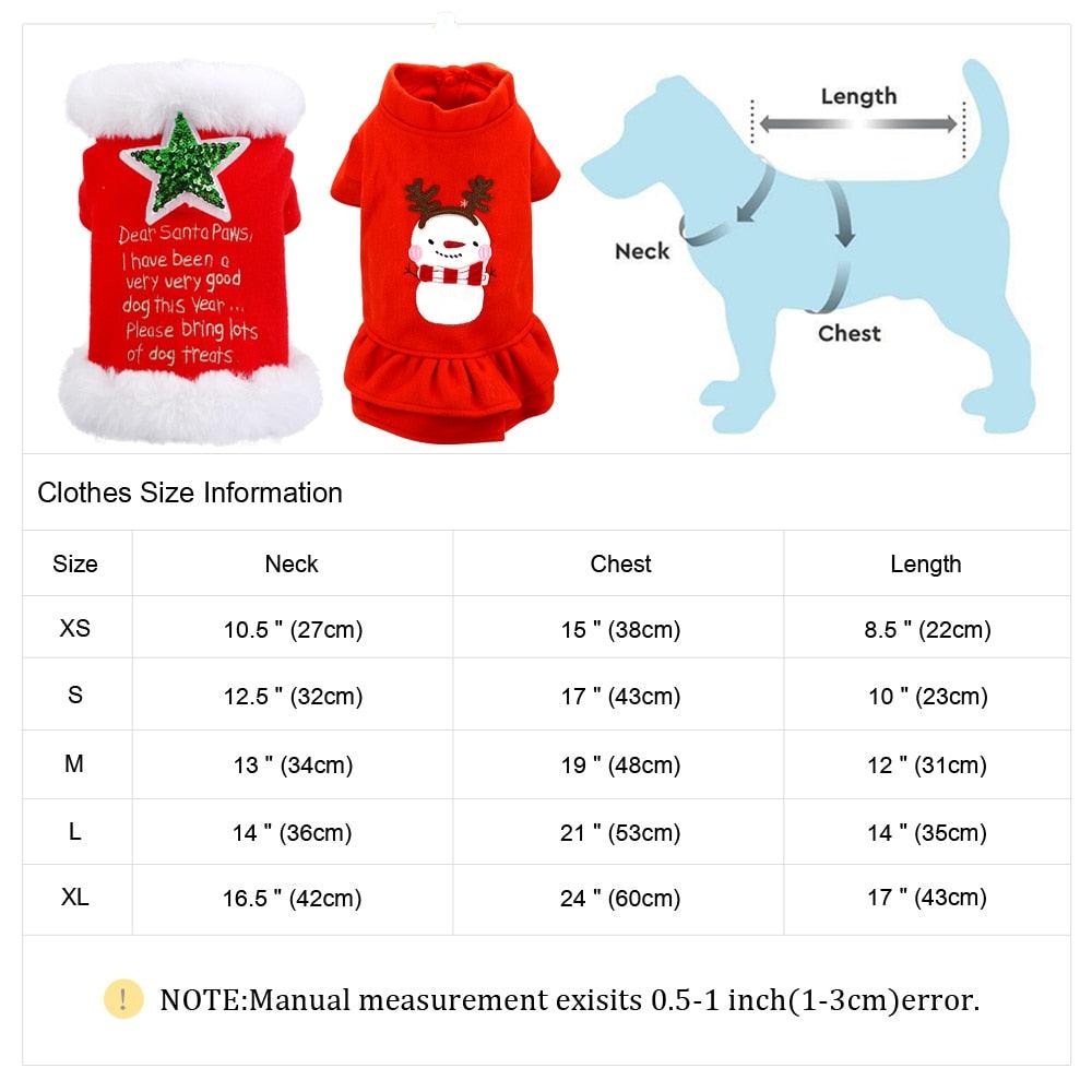 Christmas Dog Clothes - Costume Warm Winter Dog Jacket Coat Hooded Puppy (W2)(W4)(W3)