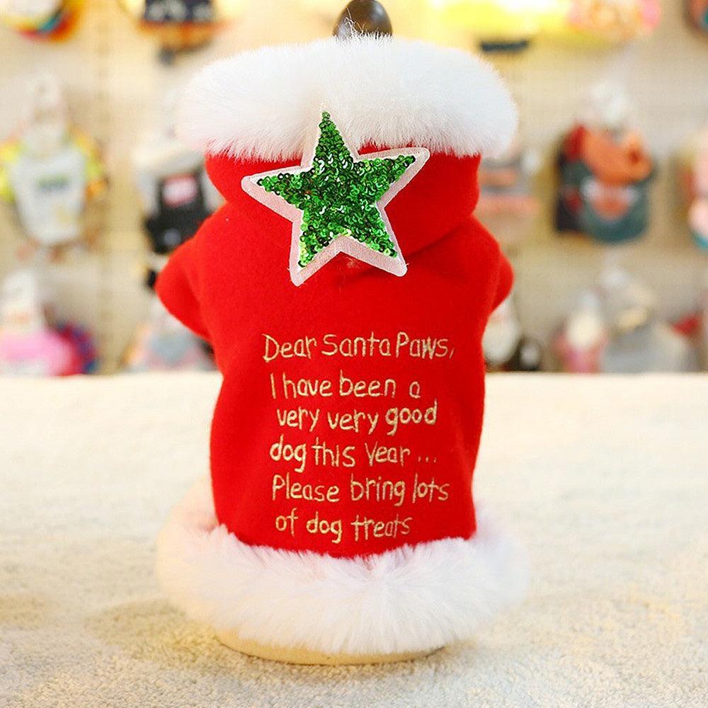 Christmas Dog Clothes - Costume Warm Winter Dog Jacket Coat Hooded Puppy (W2)(W4)(W3)