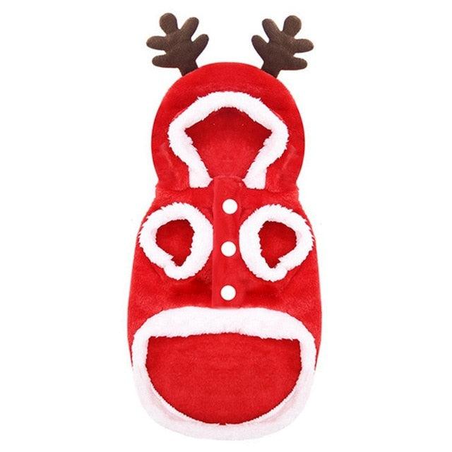 Christmas Dog Clothes - Small Medium Dogs Santa Costume Pug Chihuahua Pet - Cat Clothing Jacket Coat (2U69)