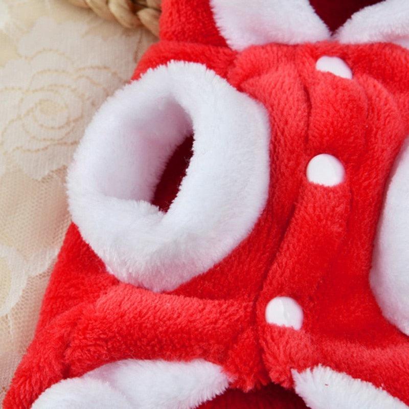 Christmas Dog Clothes - Small Dogs Coat Chihuahua Winter Pet Hoodie Santa Costume With Belts (2U69)