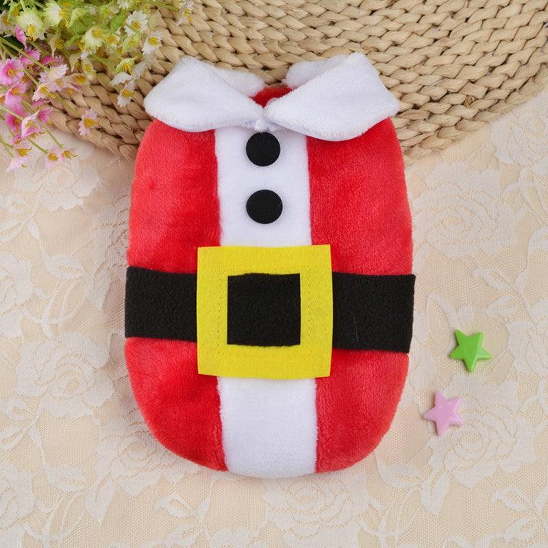 Christmas Dog Clothes - Small Dogs Coat Chihuahua Winter Pet Hoodie Santa Costume With Belts (2U69)