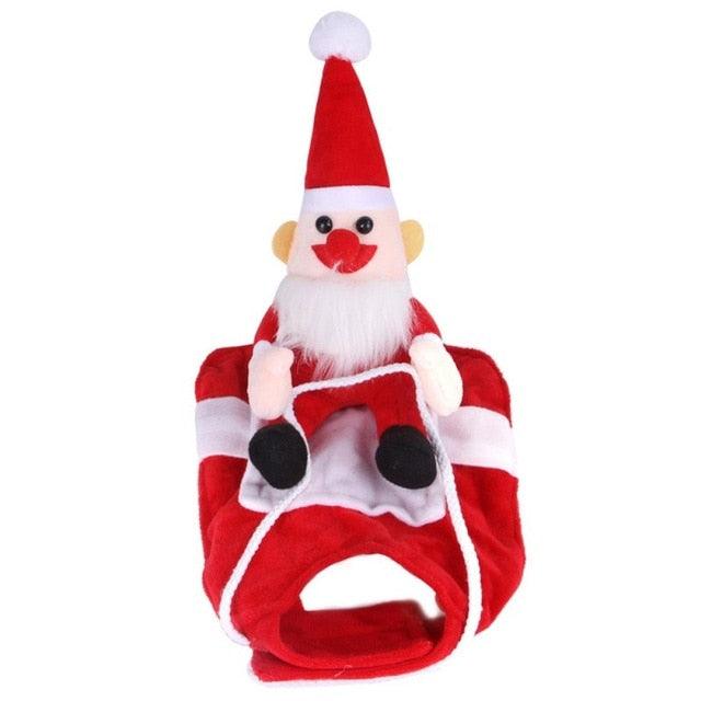 Christmas Dog Costumes Pet Clothes - Santa Riding Dog Dressing up Jacket Coat - Funny Dogs Clothing (2U69)