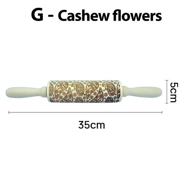 Christmas Deer Cartoon Baking Rolling pin Cake Biscuit Fondant Dough Engraved Roller - Fortune Cookies - Cookie Day(D61)(AK4)(AK2)