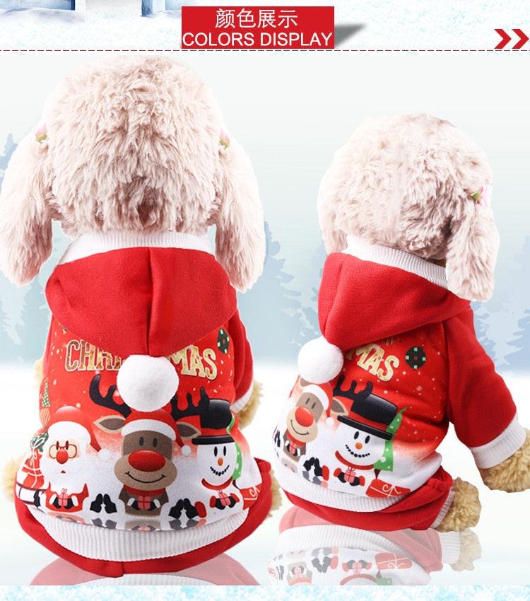 Christmas Pet Dog Clothes - Soft Velvet Four-legs Hoodies Outfit For Small Dogs Chihuahua Pug Sweater (W2)(W4)(F69)