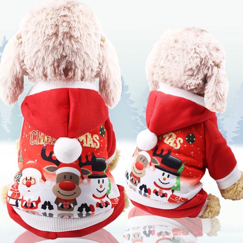 Christmas Pet Dog Clothes - Soft Velvet Four-legs Hoodies Outfit For Small Dogs Chihuahua Pug Sweater (W2)(W4)(F69)