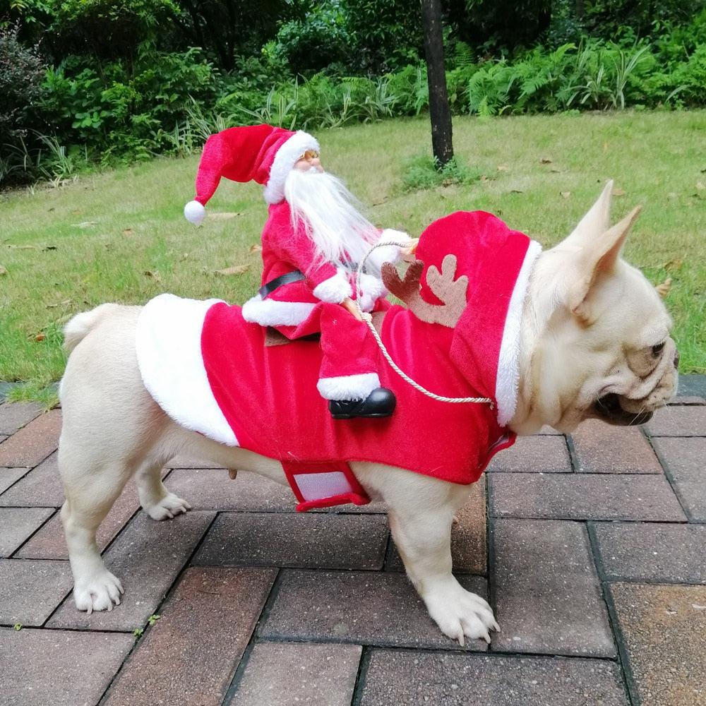 Christmas Pet Dog Dressing Up Clothes - Funny Santa Claus Costume For Dogs - Winter Warm Dog Coat (D69)(W7)(W1)(W4)