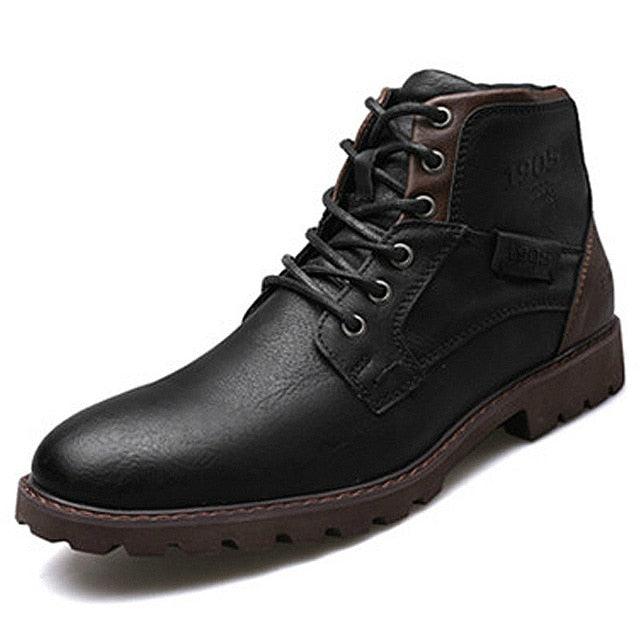 Classic Brand Men's Boots - Italy Handmade Ankle Boots - Outdoor Waterproof (D13)(MSB2)(MSF6)
