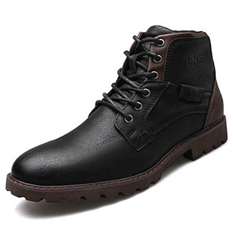 Classic Brand Men's Boots - Italy Handmade Ankle Boots - Outdoor Waterproof (D13)(MSB2)(MSF6)