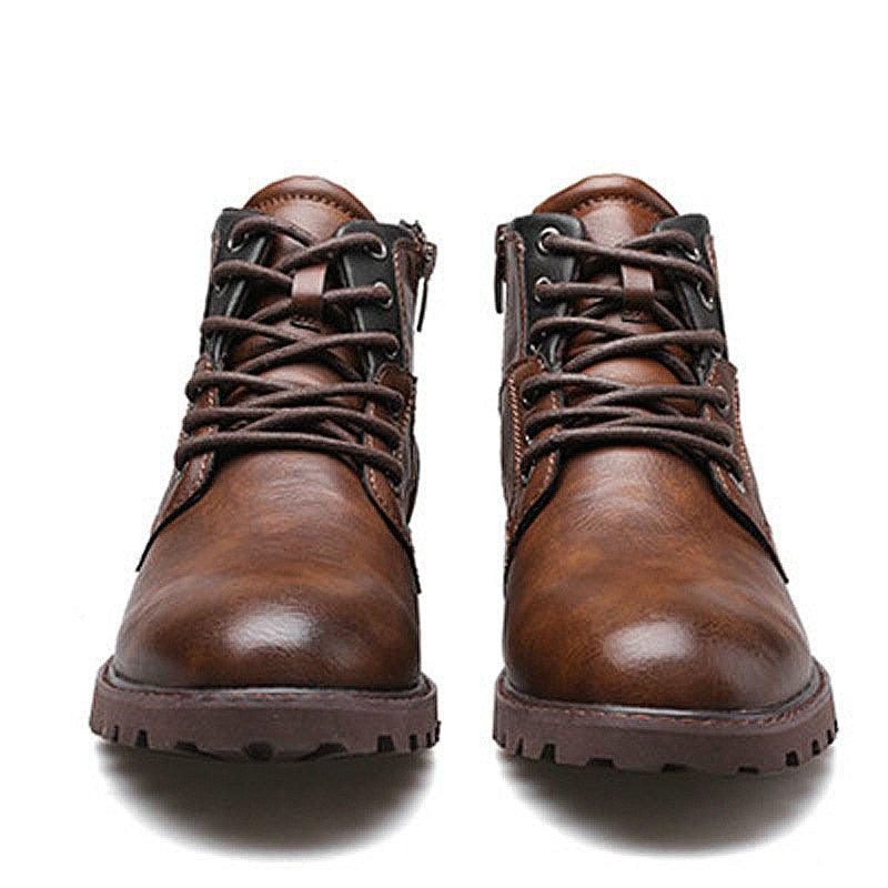 Classic Brand Men's Boots - Italy Handmade Ankle Boots - Outdoor Waterproof (D13)(MSB2)(MSF6)