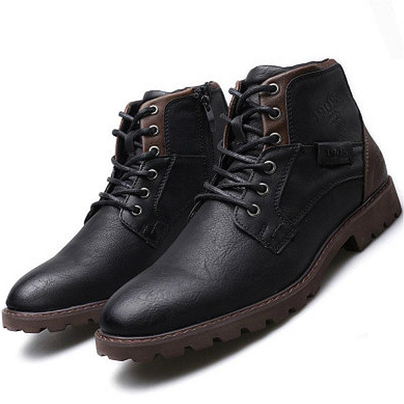 Classic Brand Men's Boots - Italy Handmade Ankle Boots - Outdoor Waterproof (D13)(MSB2)(MSF6)