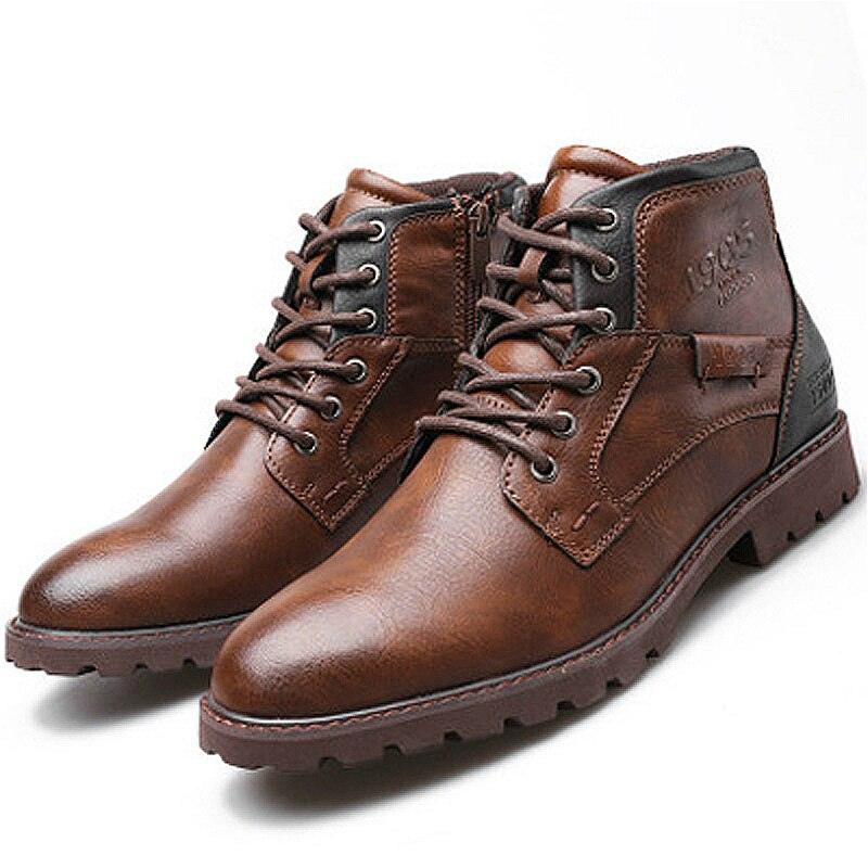 Classic Brand Men's Boots - Italy Handmade Ankle Boots - Outdoor Waterproof (D13)(MSB2)(MSF6)