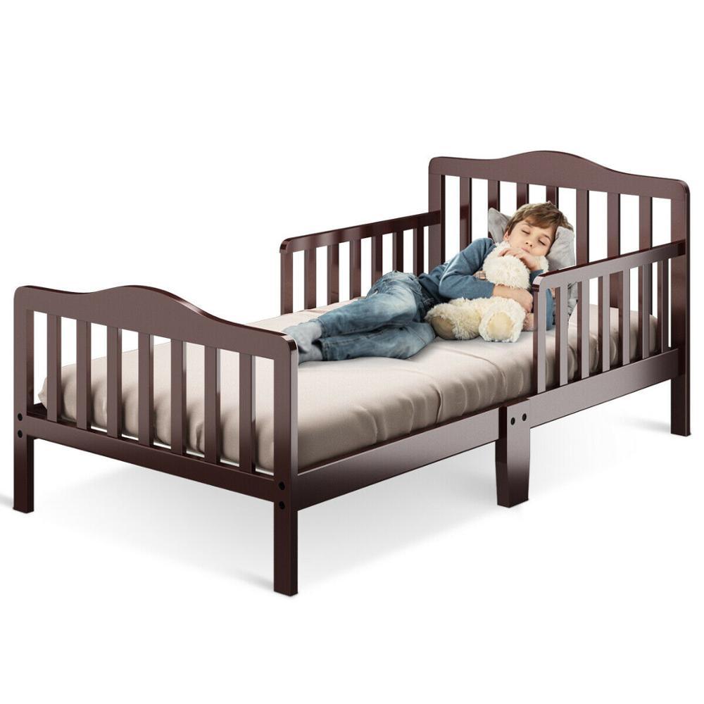 Classic Kids Children Toddler Wood Bed Bedroom Furniture w/ Guardrails (1FW1)(X5)(1U67)(F67)