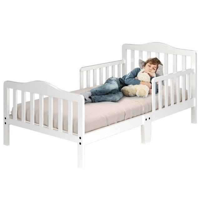 Classic Kids Children Toddler Wood Bed Bedroom Furniture w/ Guardrails (1FW1)(X5)(1U67)(F67)