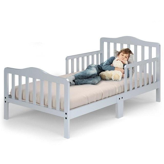 Classic Kids Children Toddler Wood Bed Bedroom Furniture w/ Guardrails (1FW1)(X5)(1U67)(F67)