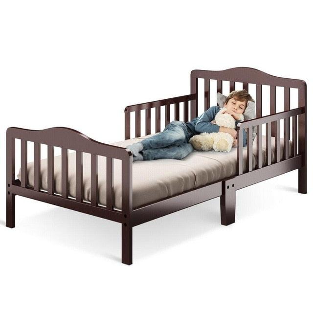 Classic Kids Children Toddler Wood Bed Bedroom Furniture w/ Guardrails (1FW1)(X5)(1U67)(F67)
