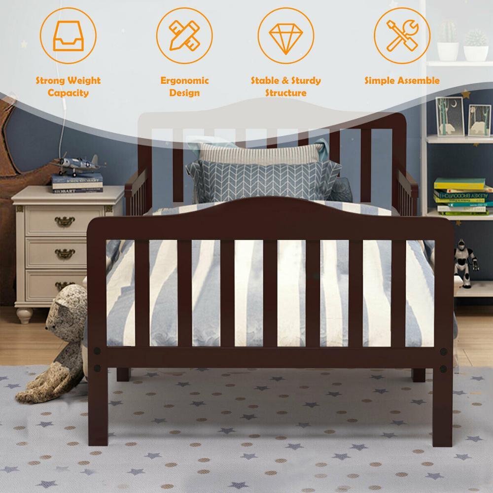Classic Kids Children Toddler Wood Bed Bedroom Furniture w/ Guardrails (1FW1)(X5)(1U67)(F67)
