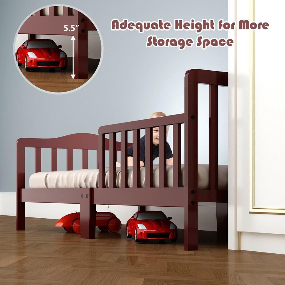 Classic Kids Children Toddler Wood Bed Bedroom Furniture w/ Guardrails (1FW1)(X5)(1U67)(F67)