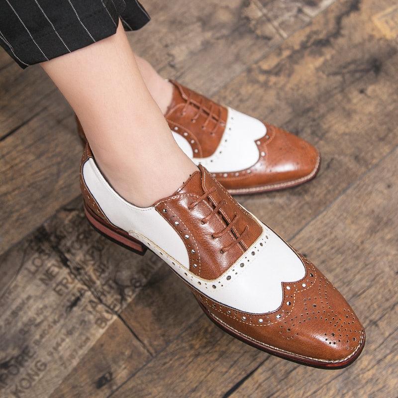 Classic Men's Dress Shoes - Handmade Leather Men's Shoes - Comfortable Breathable Business Shoes (MSF1)(MSF4)(MSC4)(MSC1)(F14)