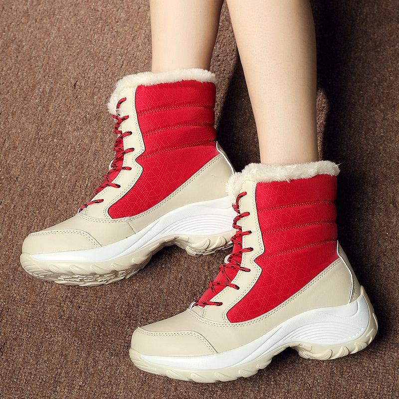 Classic Winter Women's Snow Boots - Waterproof Fur Women Boots - Slip on Warm Plush Boots (BB1)(BB5)