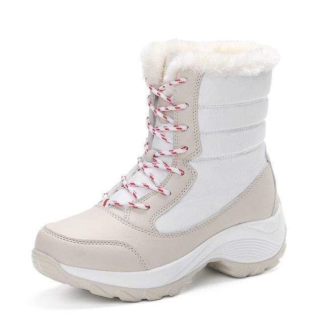 Classic Winter Women's Snow Boots - Waterproof Fur Women Boots - Slip on Warm Plush Boots (BB1)(BB5)
