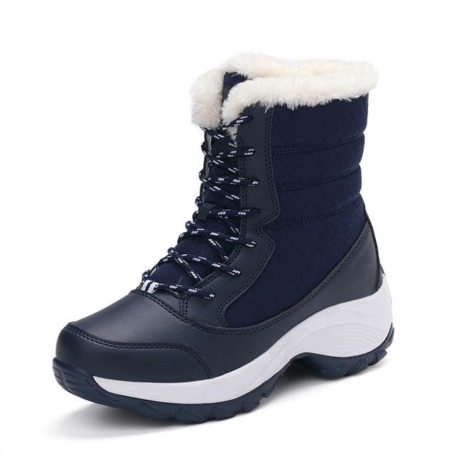 Classic Winter Women's Snow Boots - Waterproof Fur Women Boots - Slip on Warm Plush Boots (BB1)(BB5)