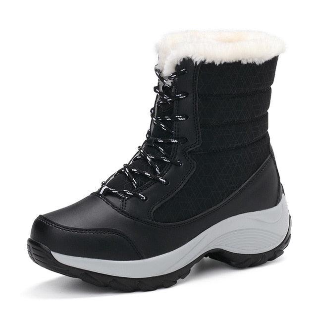 Classic Winter Women's Snow Boots - Waterproof Fur Women Boots - Slip on Warm Plush Boots (BB1)(BB5)