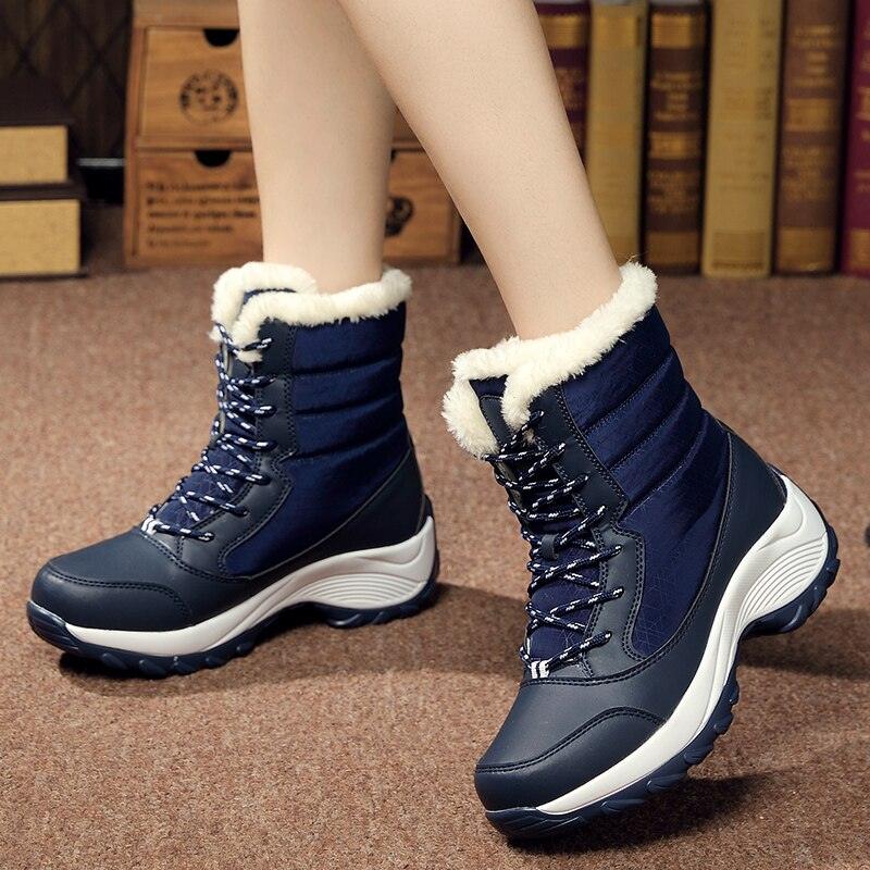 Classic Winter Women's Snow Boots - Waterproof Fur Women Boots - Slip on Warm Plush Boots (BB1)(BB5)
