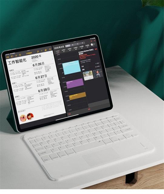 Colorful Arabic Spanish Touchpad Keyboard - For Samsung Android, Tablet, iPad 11 10.2 10.5 Tablet - Bluetooth Keyboard (TLC4)