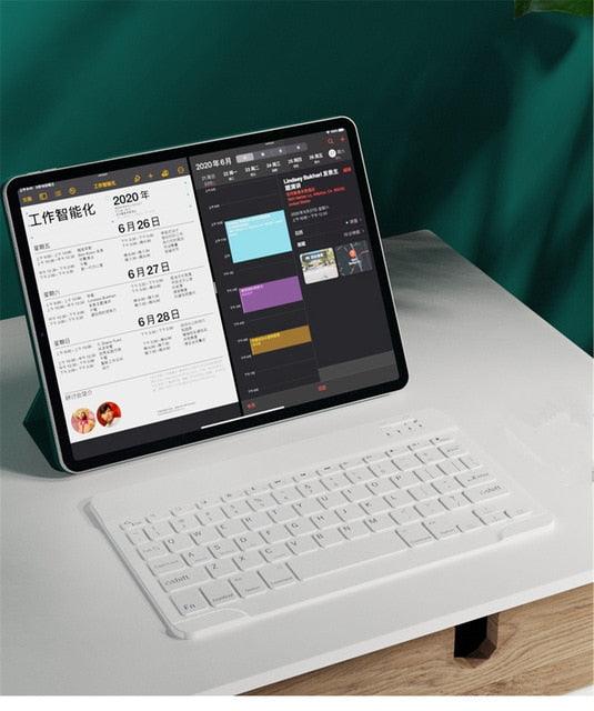 Colorful Arabic Spanish Touchpad Keyboard - For Samsung Android, Tablet, iPad 11 10.2 10.5 Tablet - Bluetooth Keyboard (TLC4)