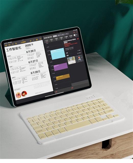Colorful Arabic Spanish Touchpad Keyboard - For Samsung Android, Tablet, iPad 11 10.2 10.5 Tablet - Bluetooth Keyboard (TLC4)