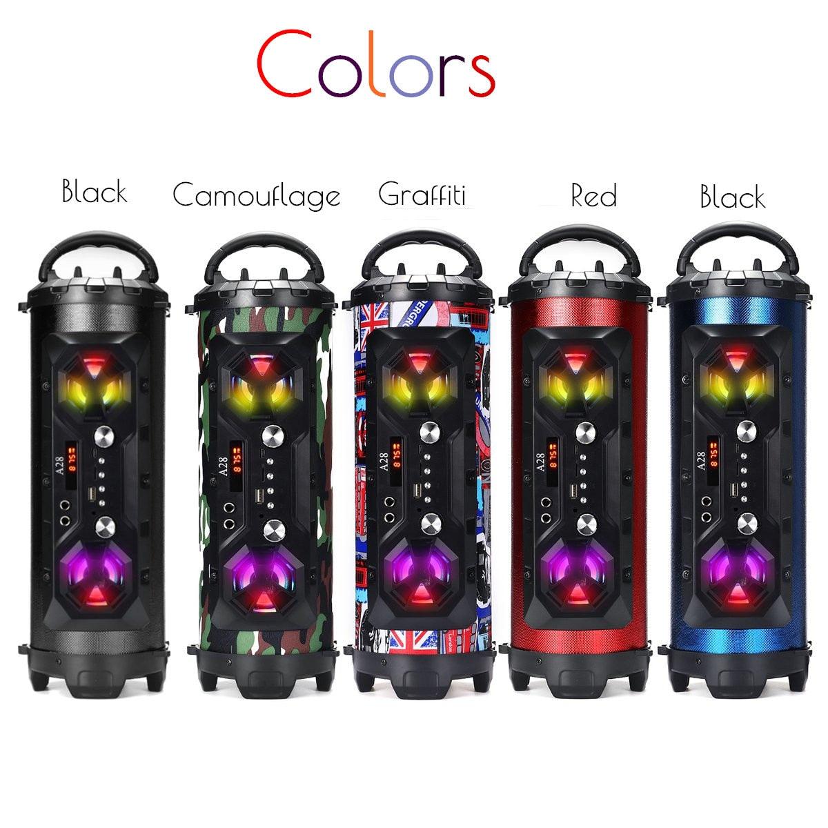Colorful LED Light Portable bluetooth Speaker - Powerful Wireless Outdoor Speaker (HA3)(HA)(1U57)