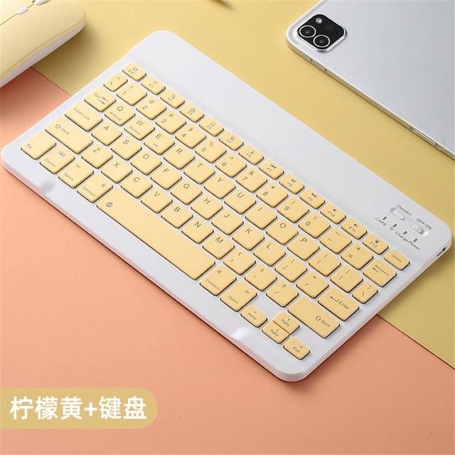 Colorful Russian Spanish English Keyboard And Mouse - For Samsung Android Tablet For iPad 9.7 10.5- Bluetooth Mouse Keyboard (TLC4)