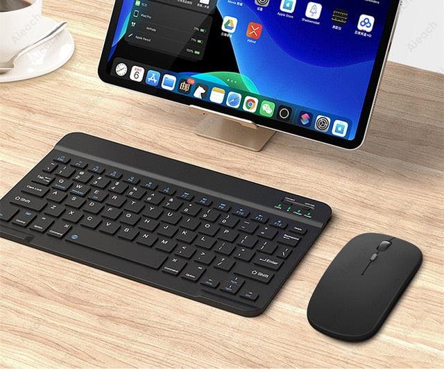 Colorful Russian Spanish English Keyboard Mouse For Samsung Android Tablet For iPad 9.7 10.5 - Tablet Bluetooth Mouse Keyboard (TLC4)