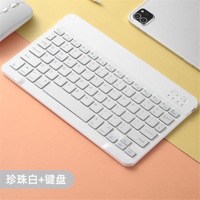 Colorful Russian Spanish English Keyboard And Mouse - For Samsung Android Tablet For iPad 9.7 10.5- Bluetooth Mouse Keyboard (TLC4)