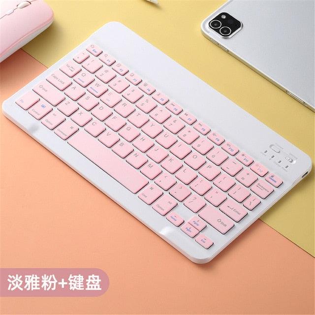 Colorful Russian Spanish English Keyboard Mouse For Samsung Android Tablet For iPad 9.7 10.5 - Tablet Bluetooth Mouse Keyboard (TLC4)