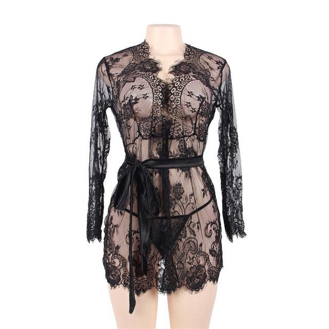 Sexy Women's Lingerie - Women Plus Size Nightwear - Black Lace Sexy Costume Erotic (D29)(TSL1)(TSL2)
