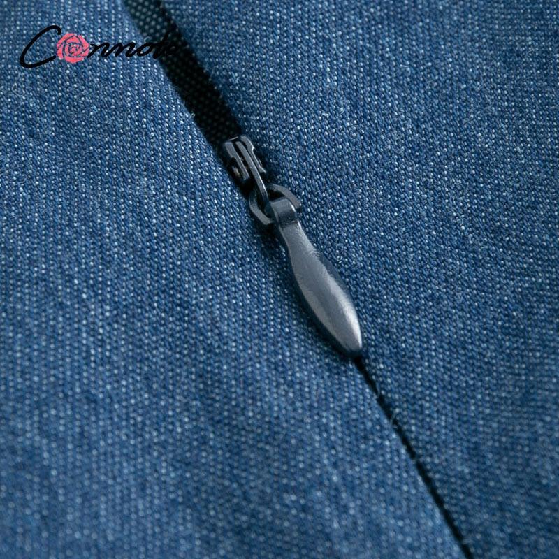 Gorgeous Party Club Ladies Mini Dress - Sexy Off Shoulder Women Denim Dress - Solid Ruffle A line Short Sundress Dress (WS06)