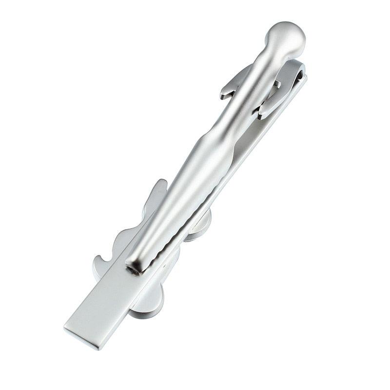 Cool Brushed Motor Tie Clips - Trendy Necktie Pin Ceremony Gift Silver Color Tie Pin With Box (1U17)