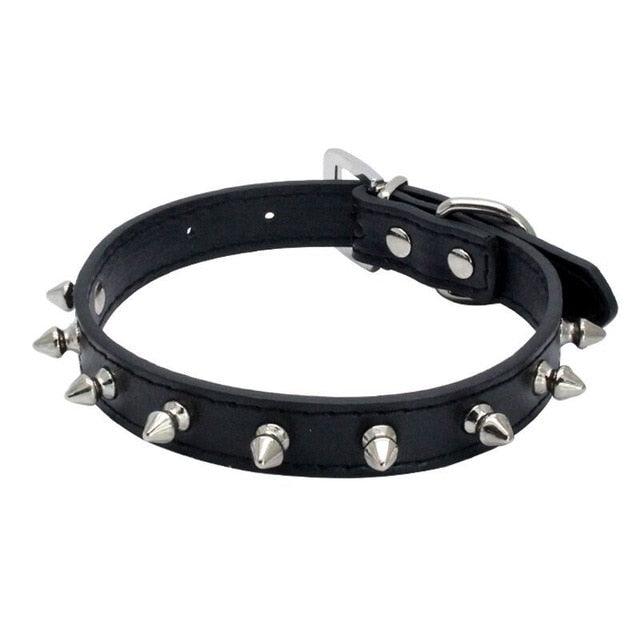 Cool Spiked Dog Collars - Studded Padded Leather Small Dogs Pitbull Terrier Adjustable Pet Necklace (2U70)