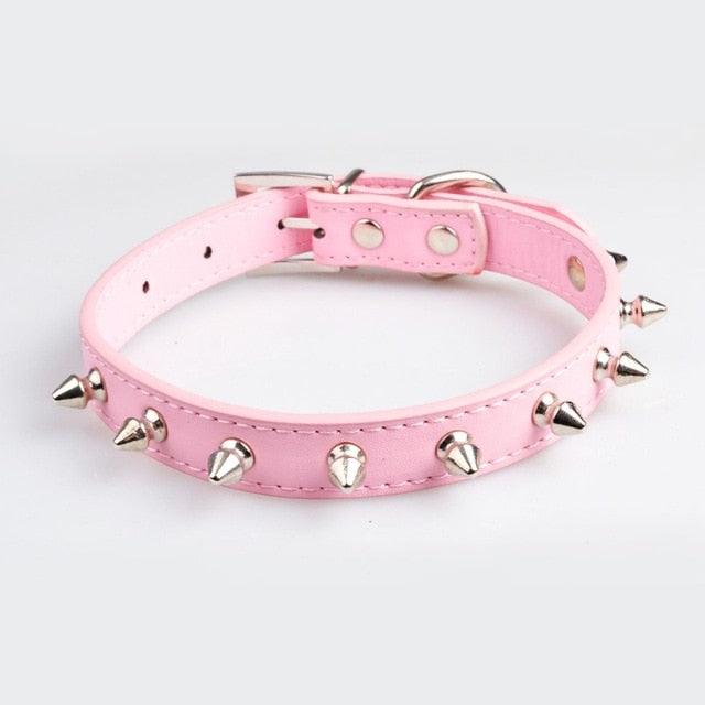 Cool Spiked Dog Collars - Studded Padded Leather Small Dogs Pitbull Terrier Adjustable Pet Necklace (2U70)