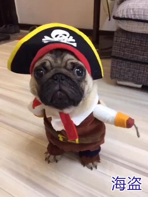 Cosplay Dog Clothes For Small Dogs - Winter French Bulldog Jacket Standing Cartoon Dog Halloween Costume (W7)