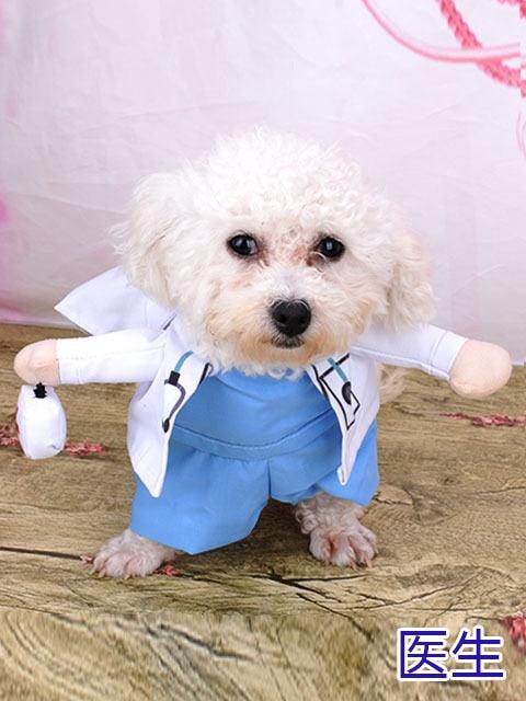 Cosplay Dog Clothes For Small Dogs - Winter French Bulldog Jacket Standing Cartoon Dog Halloween Costume (W7)