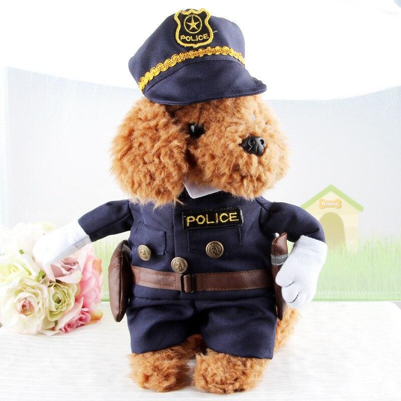 Cosplay Policeman Dog Clothes -Small Dogs Winter French Bulldog Jacket Standing Dog Halloween Costume (W7)(W5)(F69)