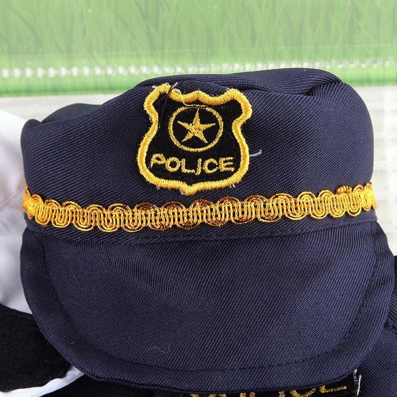 Cosplay Policeman Dog Clothes -Small Dogs Winter French Bulldog Jacket Standing Dog Halloween Costume (W7)(W5)(F69)