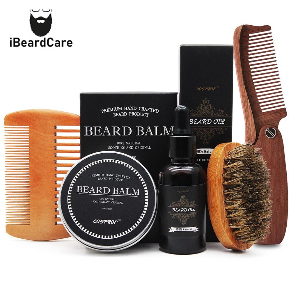 Balm Beard Oil Conditioner Balm Healthy Moisturizing Wax Brush Comb Natural Organic Styling Set (BD1)(BD7)(BD5)(BD3)