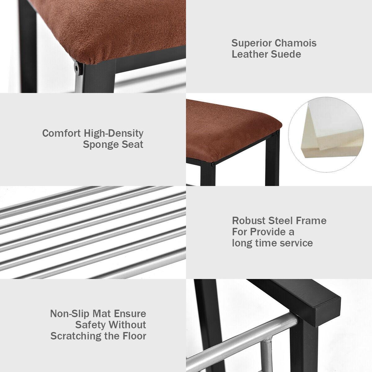 2 Tier Shoe Storage Rack Bench Shelf Soft Seat Stool Organizer Entryway (FW7)(1U67)